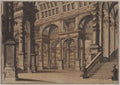 Monumental Vaulted Hall with Staircase by Giuseppe Galli Bibiena (Italian, 1696–1757) - Classic Painting canvas print