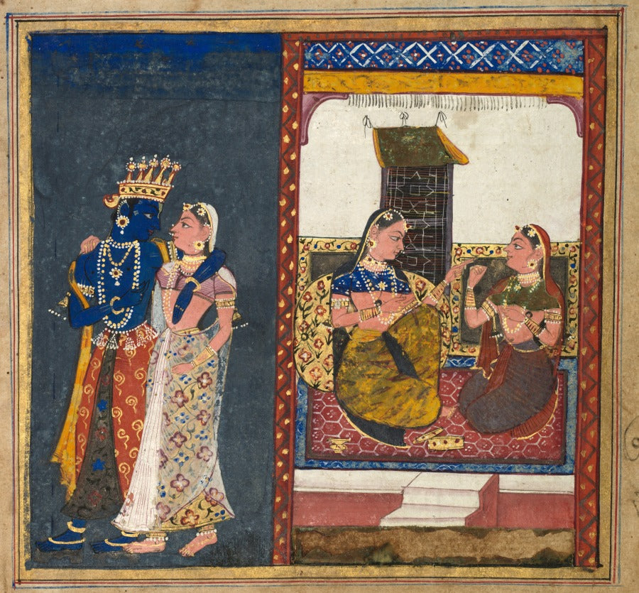 Radha and Krishna Embracing, Leaf from a Gita Govinda by  - Classic Art canvas print