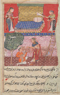 The daughter-in-law of the king of Banaras, charmed by the music of a vagabond, comes down to meet him, from a Tuti-nama Tales of a Parrot Sixteenth Night by  - Classic Art canvas print