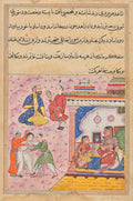 Three suitors fight amongst themselves for the hand of the devotees daughter, from a Tuti-nama Tales of a Parrot Twentieth Night by  - Classic Art canvas print