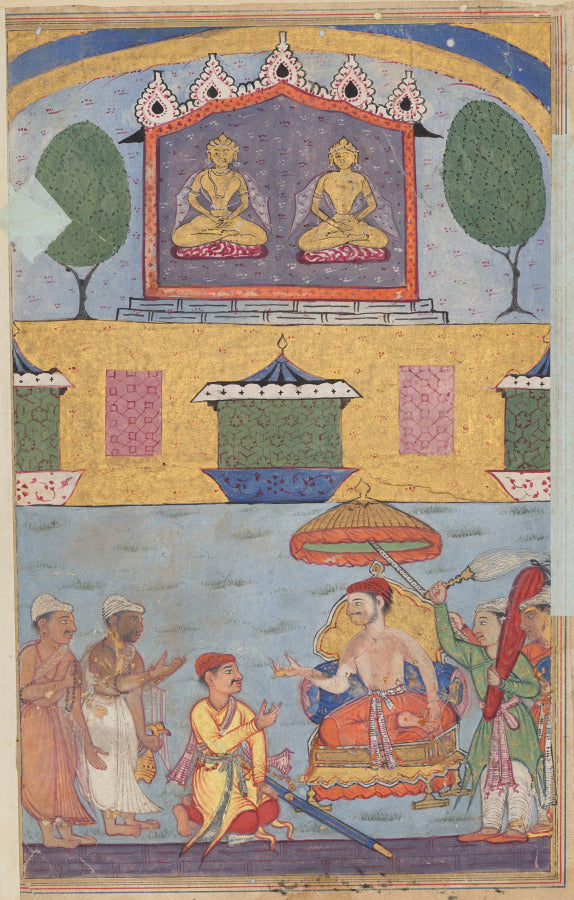 The goldsmith and the carpenter inform the king of a dream in which the golden images plan to desert the city for lack of worshippers, from a Tuti-nama Tales of a Parrot Third Night by  - Classic Art canvas print