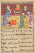 The pious mans son, now a king, reveals himself to his father his nurse upbraids his unfaithful mother, from a Tuti-nama Tales of a Parrot Fifty-second Night by  - Classic Art canvas print