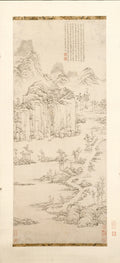 Daoist Retreat in Mountain and Stream Landscape after Ni Zan 13011374 by Lu Zhi (Chinese, 1496–1576) - Classic Art canvas print