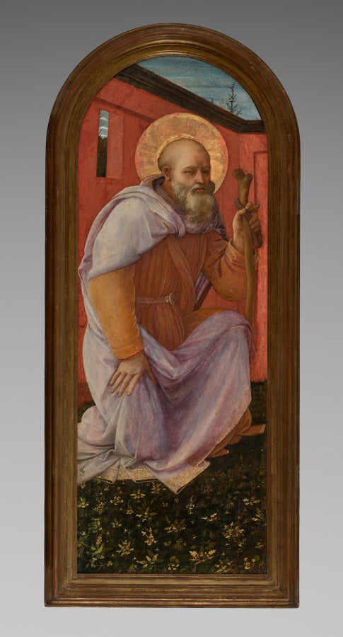 Panel from a Triptych St. Anthony Abbot by Fra Filippo Lippi (Italian, c. 1406–1469) - Classic Art canvas print