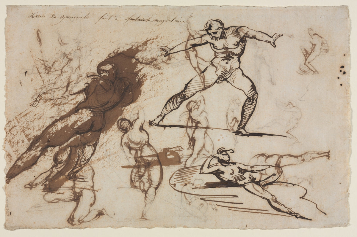 Sheet of Sketches recto by Théodore Géricault (French, 1791–1824) - Classic Art canvas print