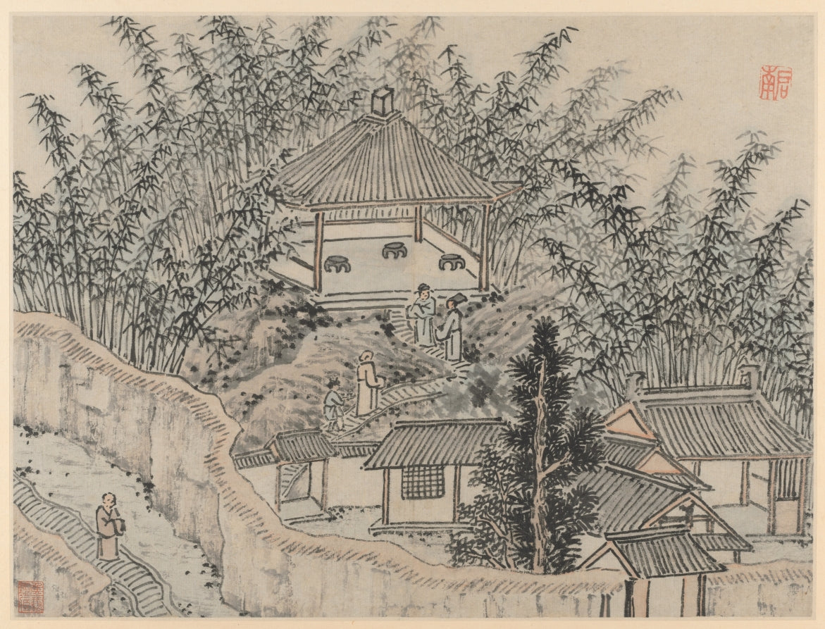 Bamboo Pavilion, Tiger Hill, from Twelve Views of Tiger Hill, Suzhou by Shen Zhou (Chinese, 1427–1509) - Classic Art canvas print