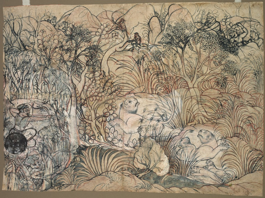 Umed Singh of Kota Hunting Lions by  - Classic Art canvas print