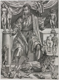 Portrait of Baccio Bandinelli with Lion by Nicolo della Casa (French, active 1543–48) - Classic Art canvas print