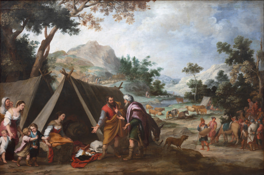 Laban Searching for His Stolen Household Gods by Bartolomé Esteban Murillo (Spanish, 1617–1682) - Classic Art canvas print