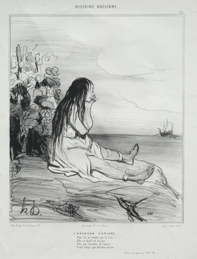 The Abandonment of Ariadne by Honoré Daumier (French, 1808–1879) - Classic Painting canvas print