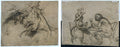 Head of a Screaming Man recto Woman and Man Playing Cards verso by Benjamin West (American, born The Thirteen Colonies, 1738–1820) - Classic Art canvas print