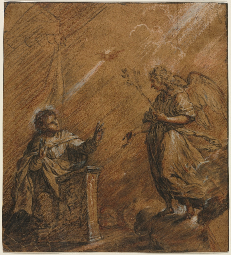 The Annunciation by Johann Jakob von Sandrart (German, 1655–1698) - Classic Painting canvas print