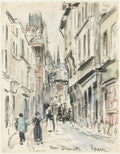 Rue Damiette, Rouen by Camille Pissarro (French, 1830–1903) - Impressionist canvas print