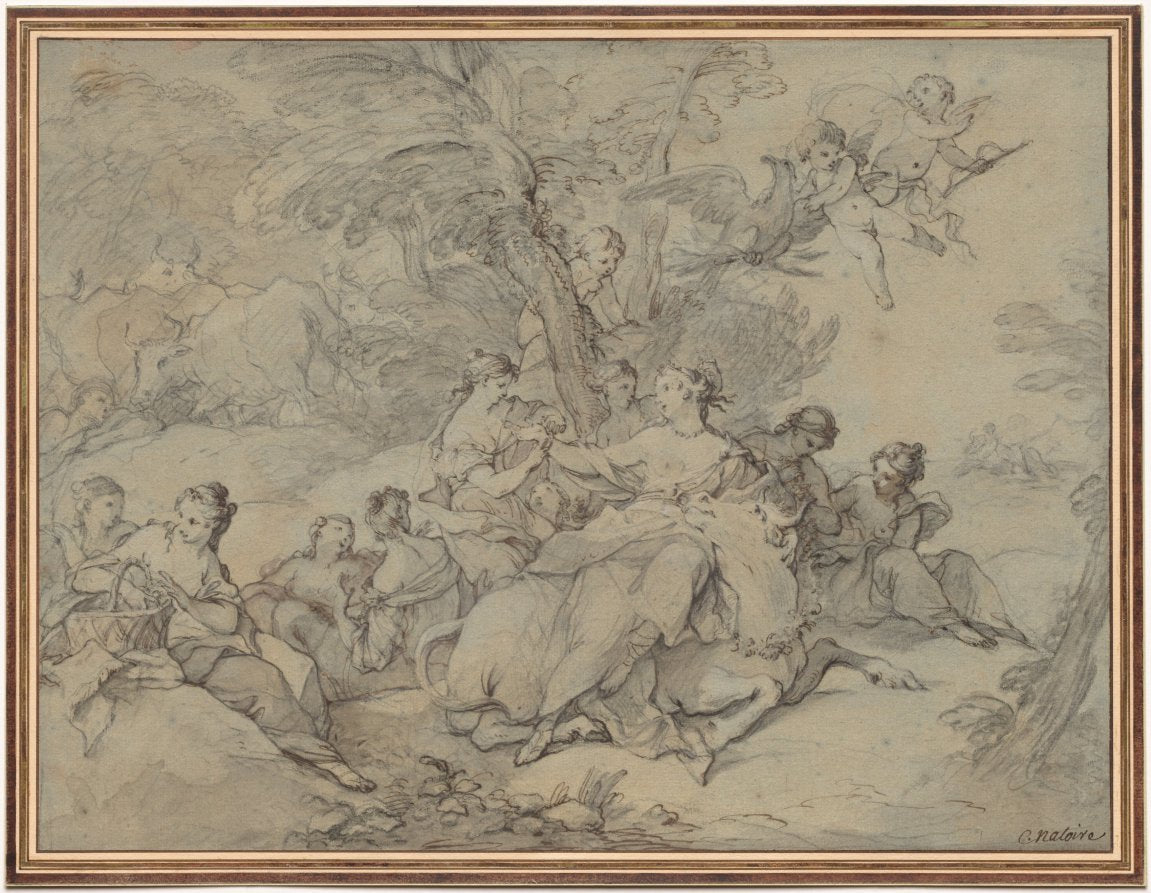 Rape of Europa by Charles Joseph Natoire (French, 1700–1777) - Classic Painting canvas print