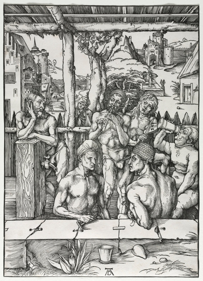 The Men's Bath House by Albrecht Dürer (German, 1471–1528) - Classic Painting canvas print