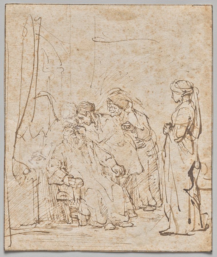 Tobias Healing His Father's Blindness by Rembrandt van Rijn (Dutch, 1606–1669) - Baroque canvas print
