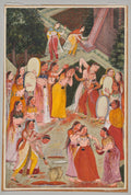 Girls Spraying Each Other at Holi by  - Classic Art canvas print