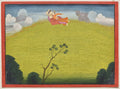 Pradyumna and Mayavati Fly to Dvaraka, from the Large Basohli Bhagavata Purana by  - Classic Art canvas print