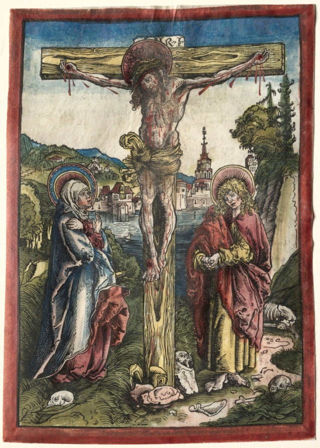 Christ on the Cross between the Virgin and Saint John by Lucas Cranach (German, 1472–1553) - Classic Painting canvas print