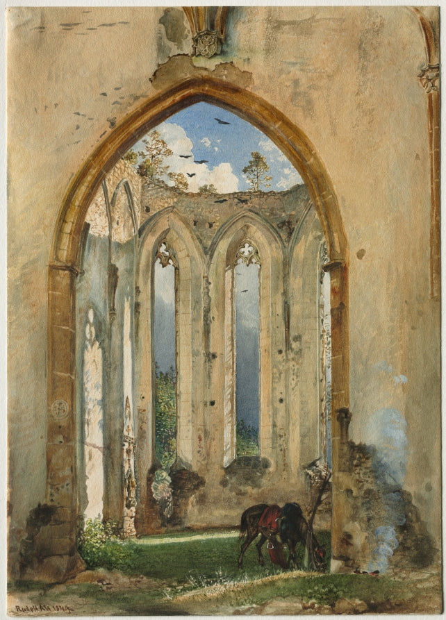 Ruin of a Church by Rudolf von Alt (Austrian, 1812–1905) - Classic Painting canvas print