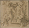 Fountain with Putti Riding Dolphins by Alphonse Legros (French, 1837–1911) - Classic Painting canvas print