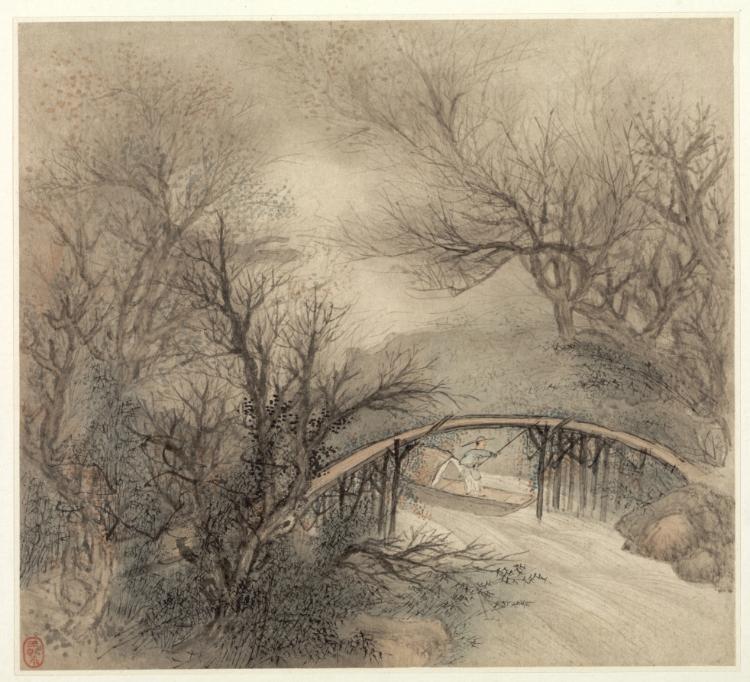 Album of Landscapes Leaf 1 by Wang Gai (Chinese, active c. 1677–1705) - Classic Art canvas print