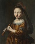 Portrait of Elizabeth Spiegel by Dirck Dircksz. Santvoort (Dutch, 1610/11–1680) - Classic Art canvas print