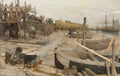 The Boatyard by Jean-Charles Cazin (French, 1841–1901) - Classic Art canvas print