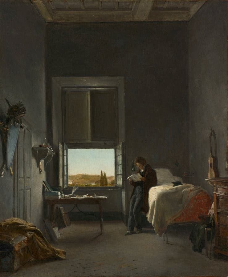The Artist in His Room at the Villa Medici, Rome by Léon Cogniet (French, 1794–1880) - Classic Art canvas print