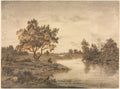 The Fisherman Le Pcheur by Théodore Rousseau (French, 1812–1867) - Naive Art canvas print