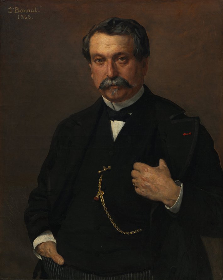 Portrait of Jean Lglise, Merchant, Mayor of Saint-Martin-de-Seignanx by Léon Bonnat (French, 1833–1922) - Classic Art canvas print