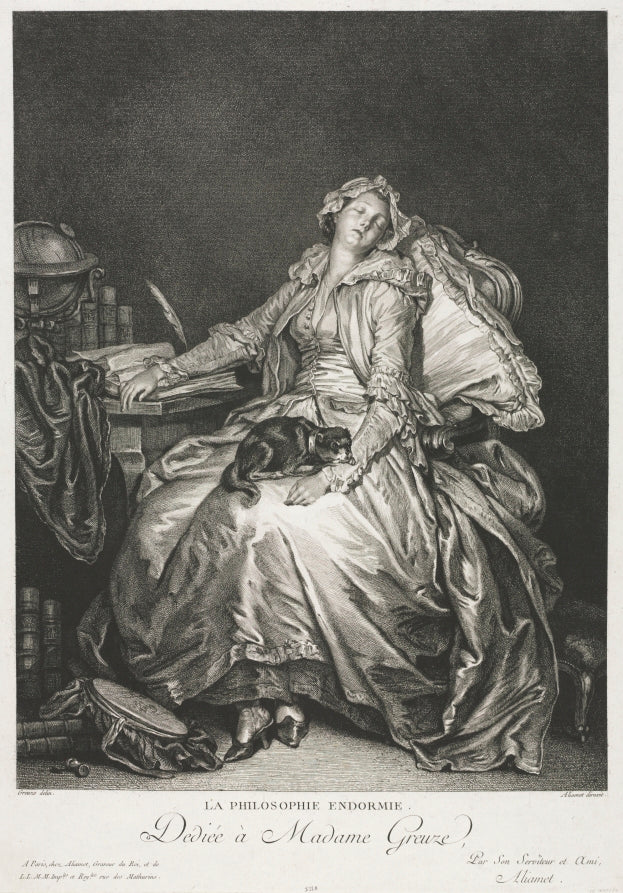 Madame Greuze Asleep by Jean-Michel the Younger Moreau (French, 1741–1814) - Classic Painting canvas print