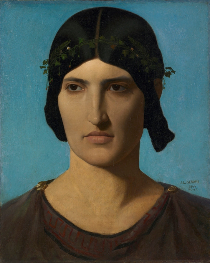 Head of an Italian Woman by Jean-Léon Gérôme (French, 1824–1904) - Classic Art canvas print