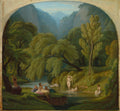 The Bathers, Souvenir of the Banks of the Anio River at Tivoli by Théodore Caruelle d' Aligny (French, 1798–1871) - Classic Art canvas print