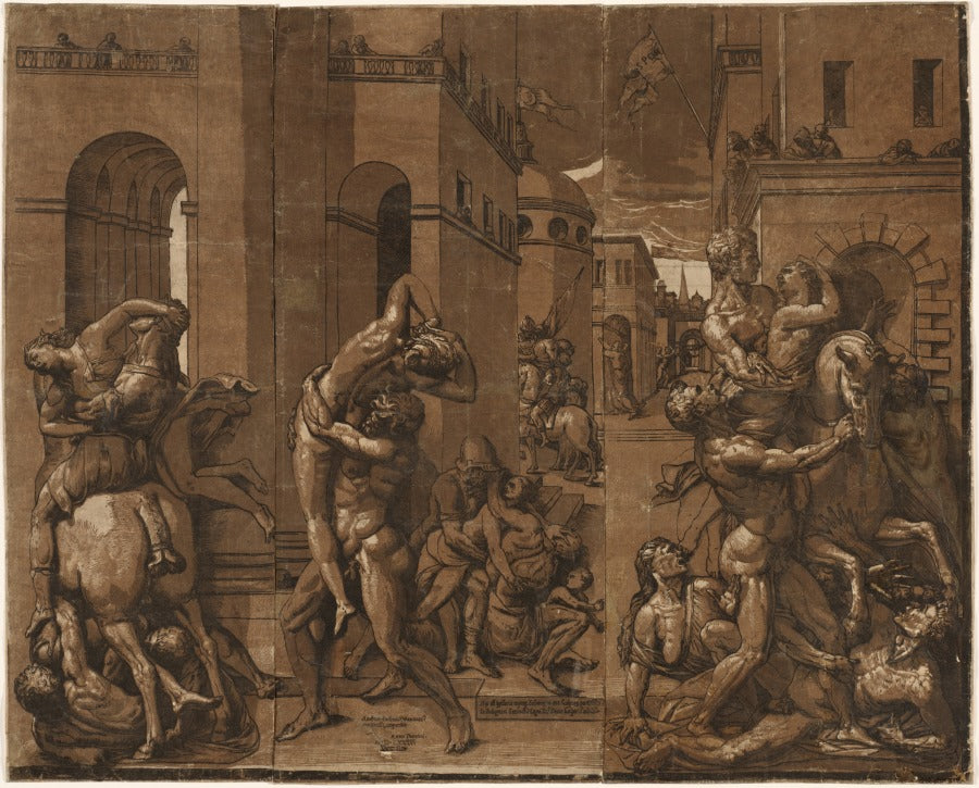 The Abduction of the Sabine Women by Andrea Andreani (Italian, about 1558–1610) - Classic Painting canvas print