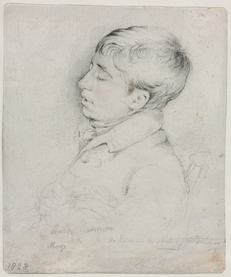A Portrait of Welby Sherman Asleep in a Chair by George Richmond (British, 1809–1896) - Classic Art canvas print