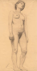 Standing Female Nude by Otto H. Bacher (American, 1856–1909) - Classic Painting canvas print