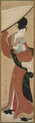 Lady with a Parasol by Koikawa Harumasa (Japanese) - Classic Art canvas print