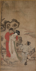 Emperor Minghuang Teaching Yang Gueifei to Play the Flute by Choryusai (Japanese) - Classic Art canvas print