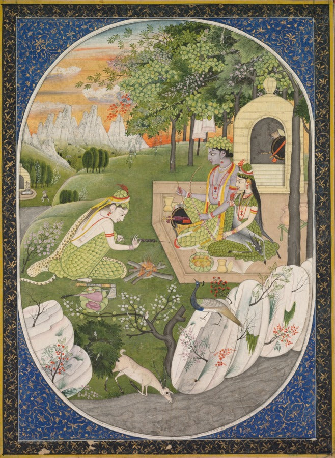Rama, Sita, and Lakshmana in the forest by  - Classic Art canvas print