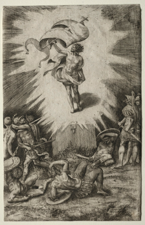 The Resurrection by Giulio Bonasone (Italian, c. 1510–after 1576) - Classic Painting canvas print
