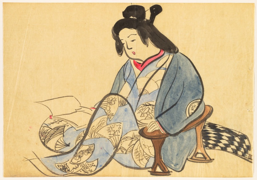 Flowers of a Hundred Worlds Momoyogusa Idleness Tsurezure by Kamisaka Sekka (Japanese, 1866–1942) - Classic Painting canvas print