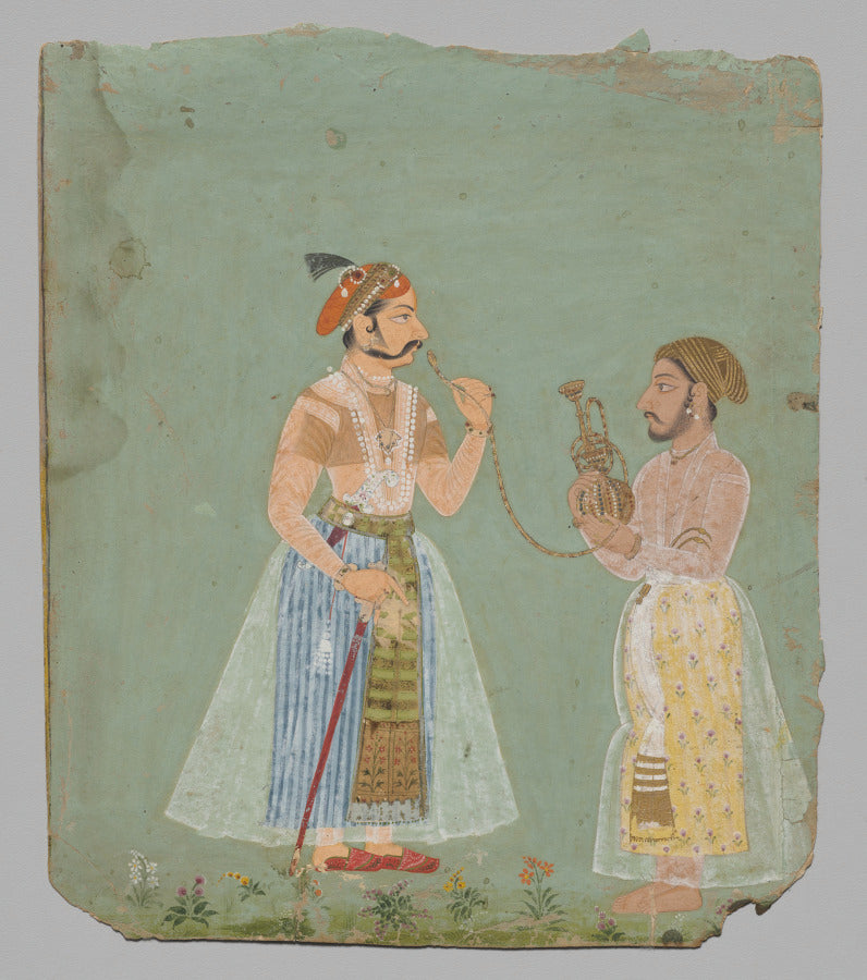 Rana Amar Singh II reigned 16981710 smoking a hookah by  - Classic Art canvas print