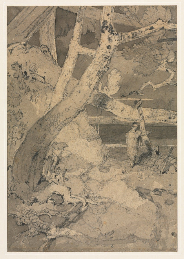 Traveler in a Woodland Landscape by John Sell Cotman (British, 1782–1842) - Classic Art canvas print