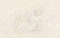 Reclining Woman Leaning on Her Arm verso by Honoré Daumier (French, 1808–1879) - Classic Painting canvas print