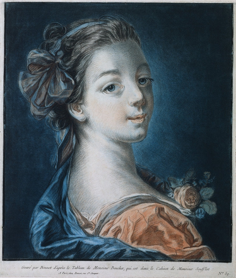 Head of a Woman Mme. Deshayes by Louis-Marin Bonnet (French, 1736–1793) - Classic Painting canvas print