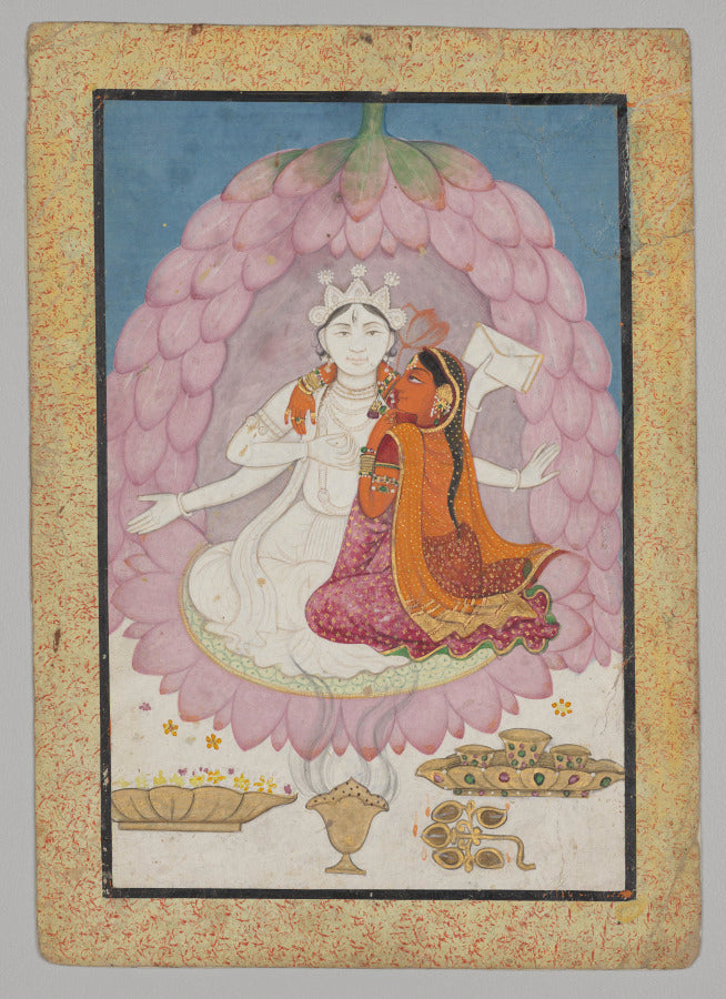 Divine couple seated in a lotus blossom by  - Classic Art canvas print