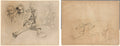 Studies of a Soldier Drinking, for Gassed recto Studies of a Male Nude verso by John Singer Sargent (American, born Italy, 1856–1925) - Classic Painting canvas print