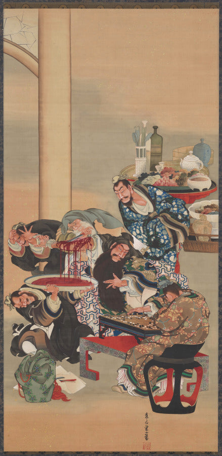 Operating on Guan Yu's Arm by Katsushika Ōi (Japanese, c. 1800-after 1857) - Classic Art canvas print