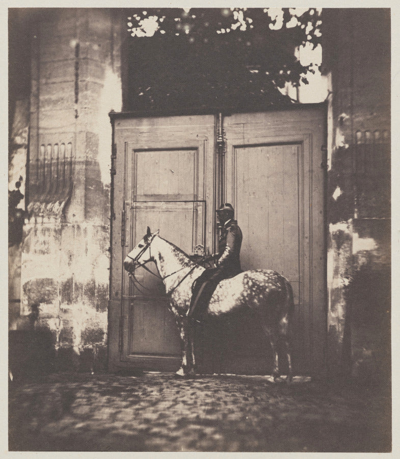Black Horseman in Front of a Doorway by  - Classic Art canvas print